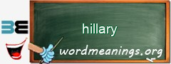WordMeaning blackboard for hillary